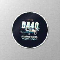 Thumbnail for Diamond DA40 - Cartoon - Circle Sticker - Close-up