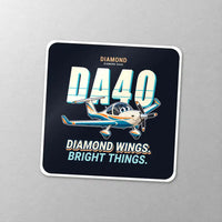 Thumbnail for Diamond DA40 - Cartoon - Square Sticker - Close-up
