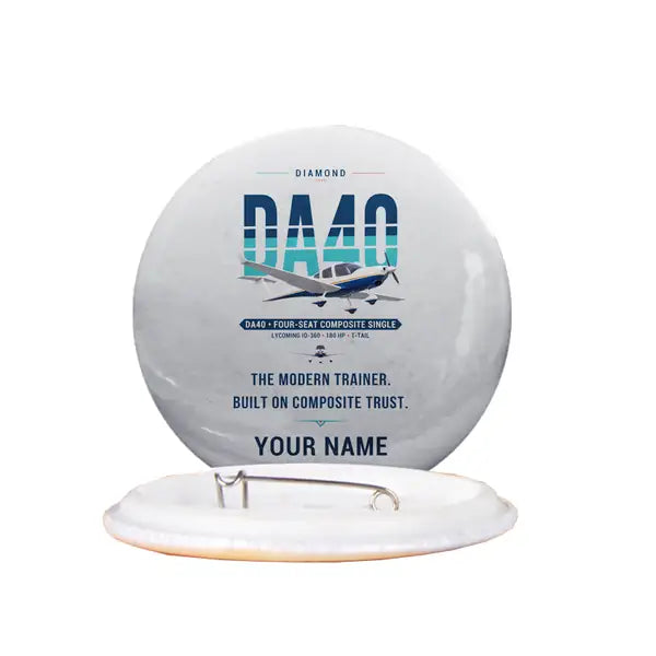 Diamond DA40 - Original + Name - Pin - Light Gray