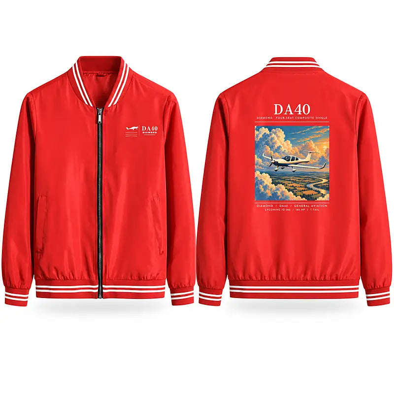 Diamond DA40 Stylish Jackets - Baseball Collar - Poster - Red