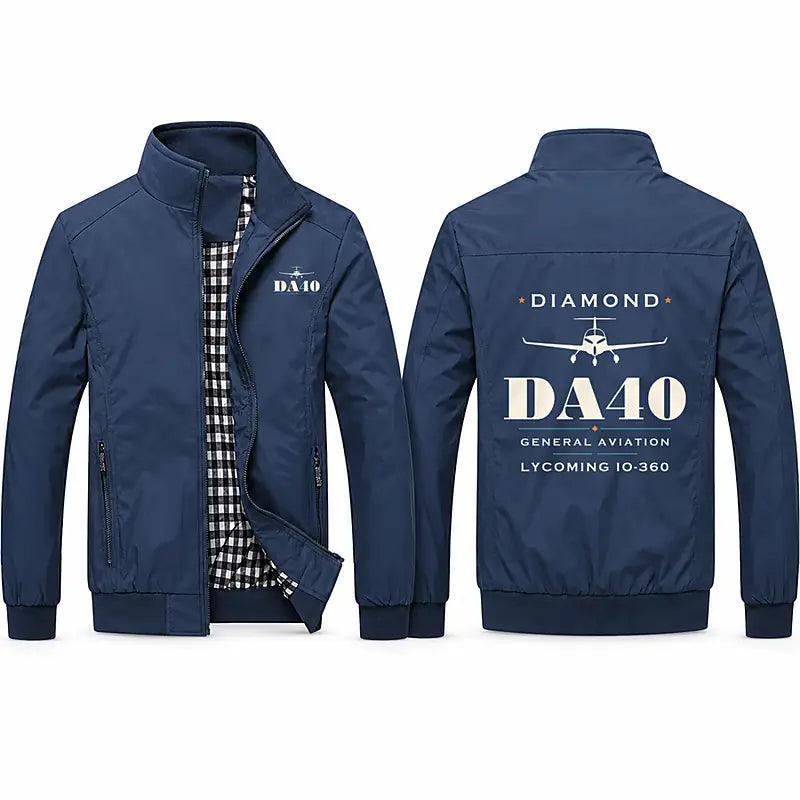 Diamond DA40 Stylish Jackets - Stand Collar - Heritage - Navy Blue
