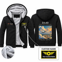 Thumbnail for Diamond DA40 Zipped Sweatshirts - Poster + Name - Black