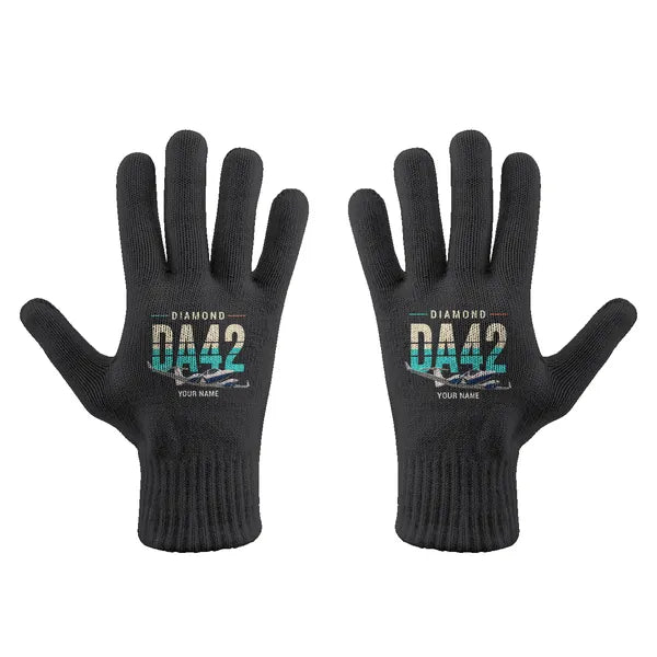 Diamond DA42-VI - Gloves - Full - Original + Name - Black