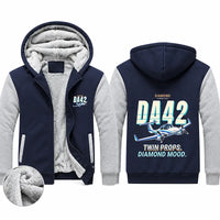 Thumbnail for Diamond DA42-VI Zipped Sweatshirts - Cartoon - Navy & Gray