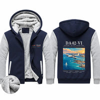 Thumbnail for Diamond DA42-VI Zipped Sweatshirts - Poster - Navy & Gray