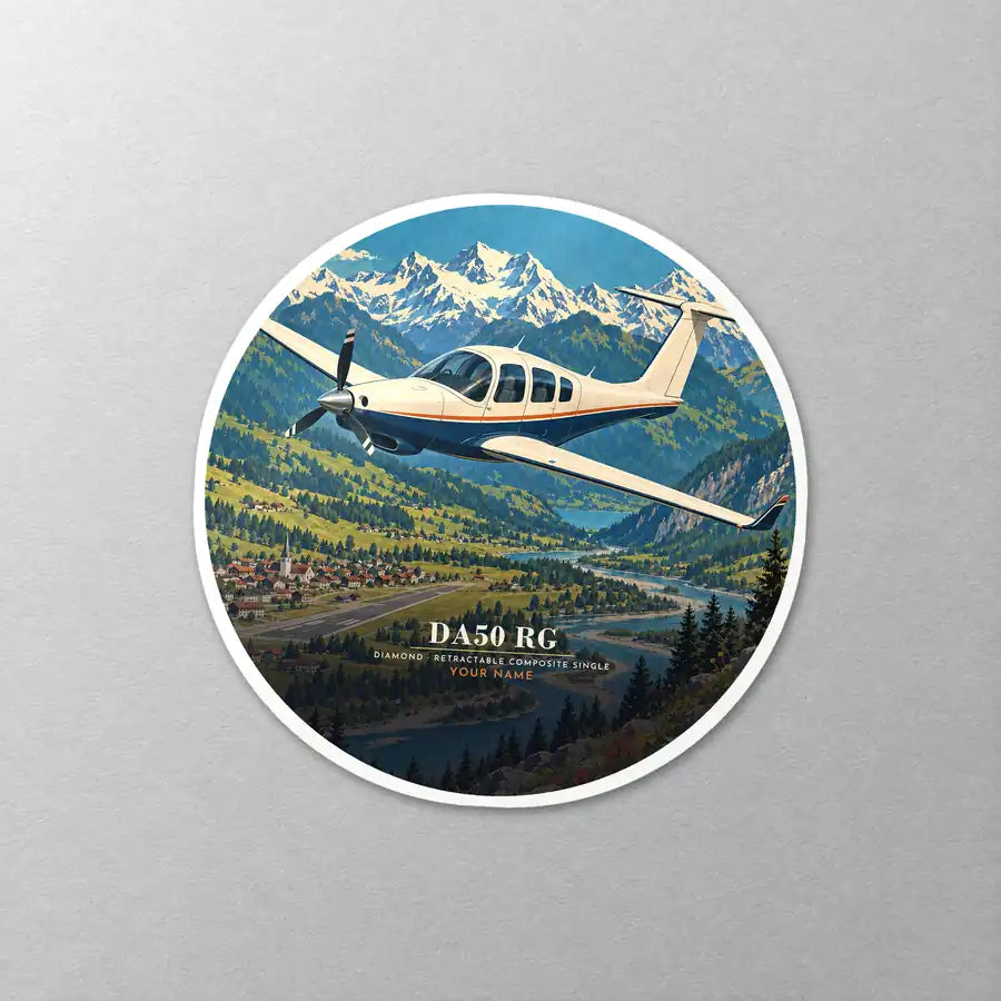 Diamond DA50 RG - 3D + Name - Circle Sticker - Close-up