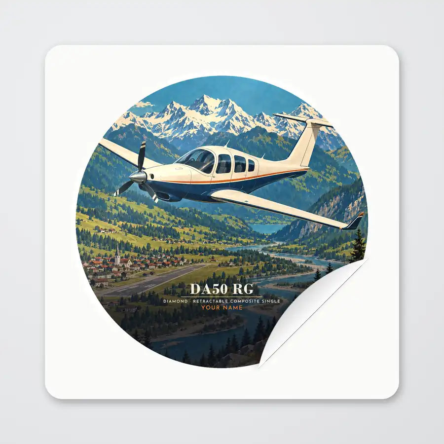 Diamond DA50 RG - 3D + Name - Circle Sticker - Peel