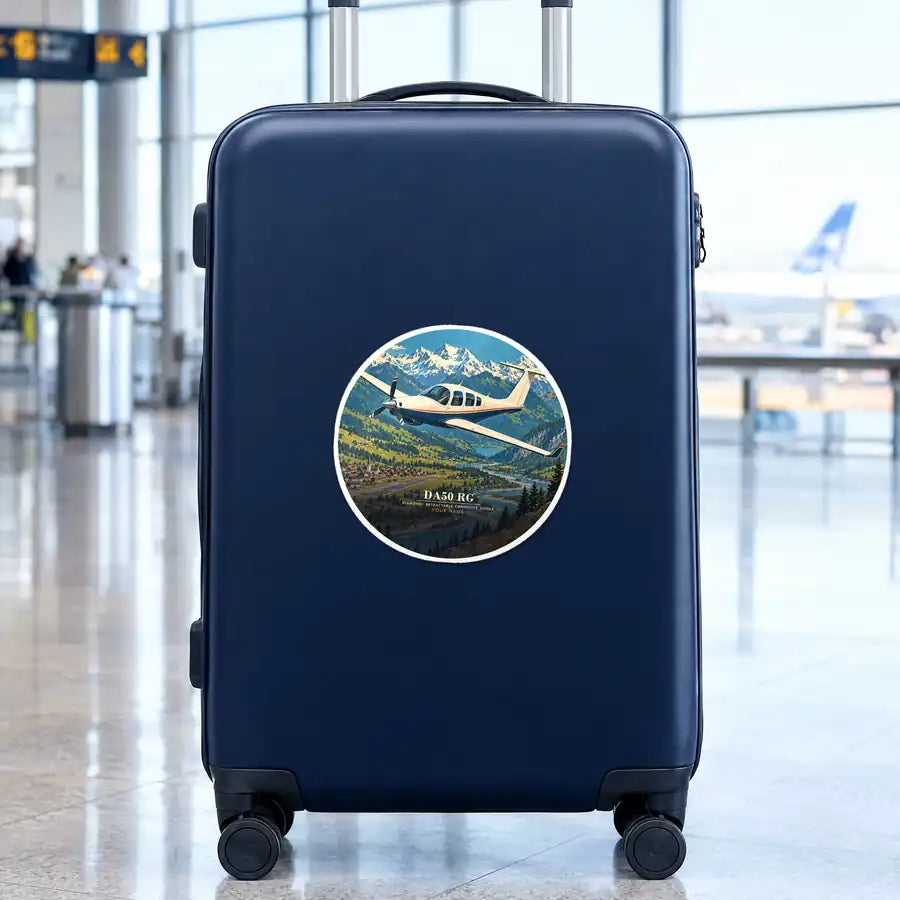 Diamond DA50 RG - 3D + Name - Circle Sticker - Suitcase