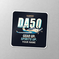 Thumbnail for Diamond DA50 RG - Cartoon + Name - Square Sticker - Close-up