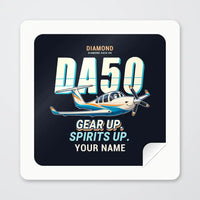 Thumbnail for Diamond DA50 RG - Cartoon + Name - Square Sticker - Peel