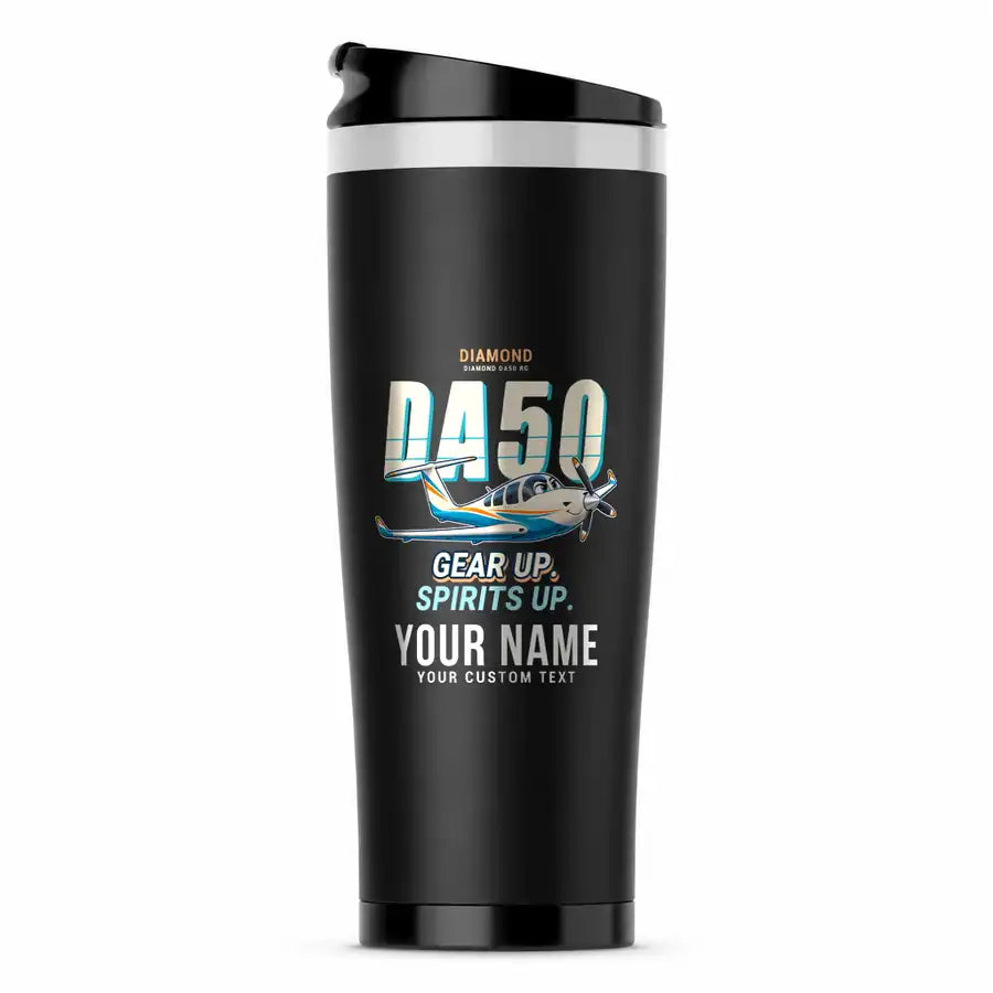 Diamond DA50 RG - Cartoon + Name - Stainless Steel (No Holder) - Black