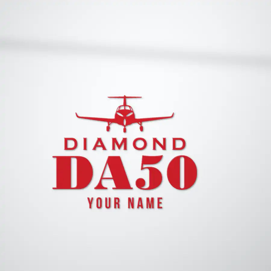 Diamond DA50 RG - Heritage Die-Cut - Red + Name - Die-Cut - Close-up