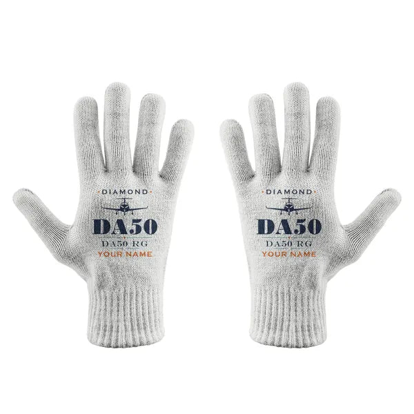 Diamond DA50 RG - Gloves - Full - Heritage + Name - White