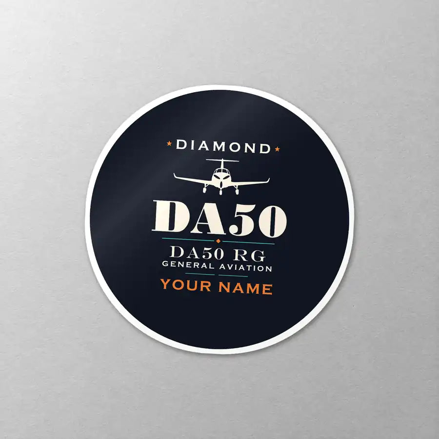 Diamond DA50 RG - Heritage + Name - Circle Sticker - Close-up