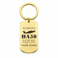 Thumbnail for Diamond DA50 RG - Key Chain - Heritage + Name - Gold