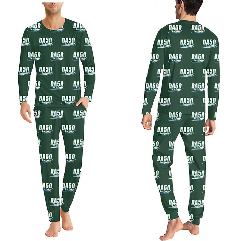 Diamond DA50 RG - Men Pajamas - Cartoon Pattern - Dark Green