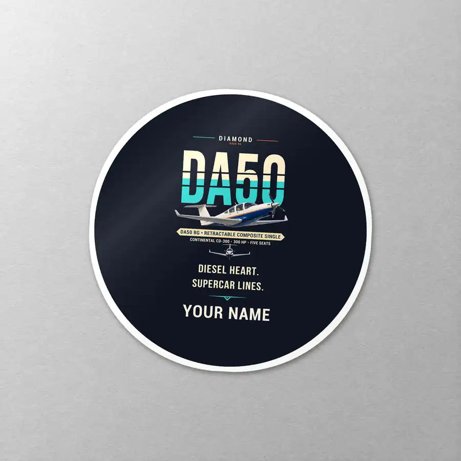 Diamond DA50 RG - Original + Name - Circle Sticker - Close-up