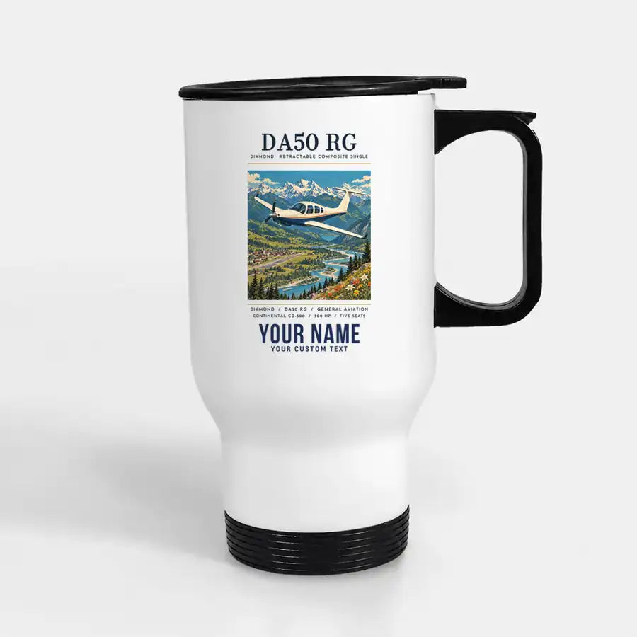 Diamond DA50 RG - Poster + Name - Stainless Steel with Holder - White