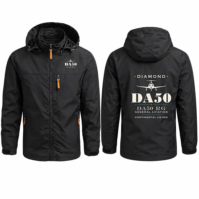 Diamond DA50 RG Stylish Jackets - Hooded Windbreaker - Heritage - Black