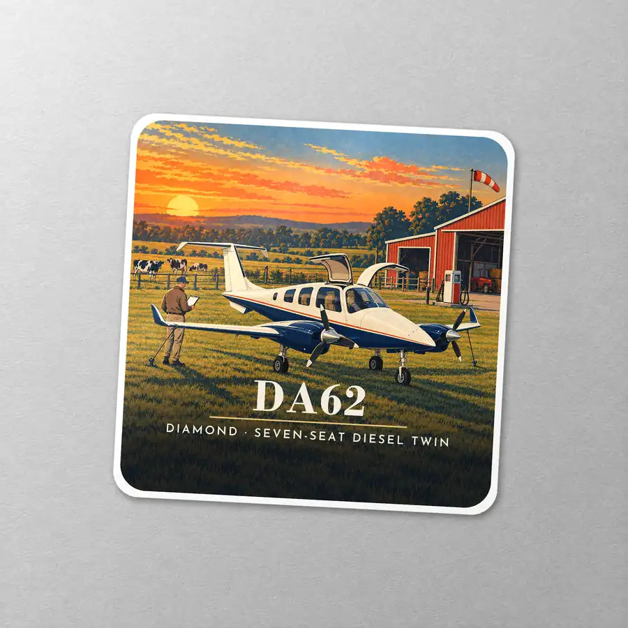 Diamond DA62 - 3D - Square Sticker - Close-up