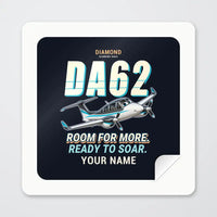 Thumbnail for Diamond DA62 - Cartoon + Name - Square Sticker - Peel