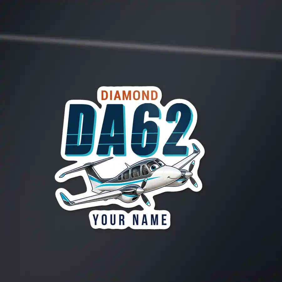 Diamond DA62 - Cartoon Die-Cut + Name - Die-Cut - Dark Car
