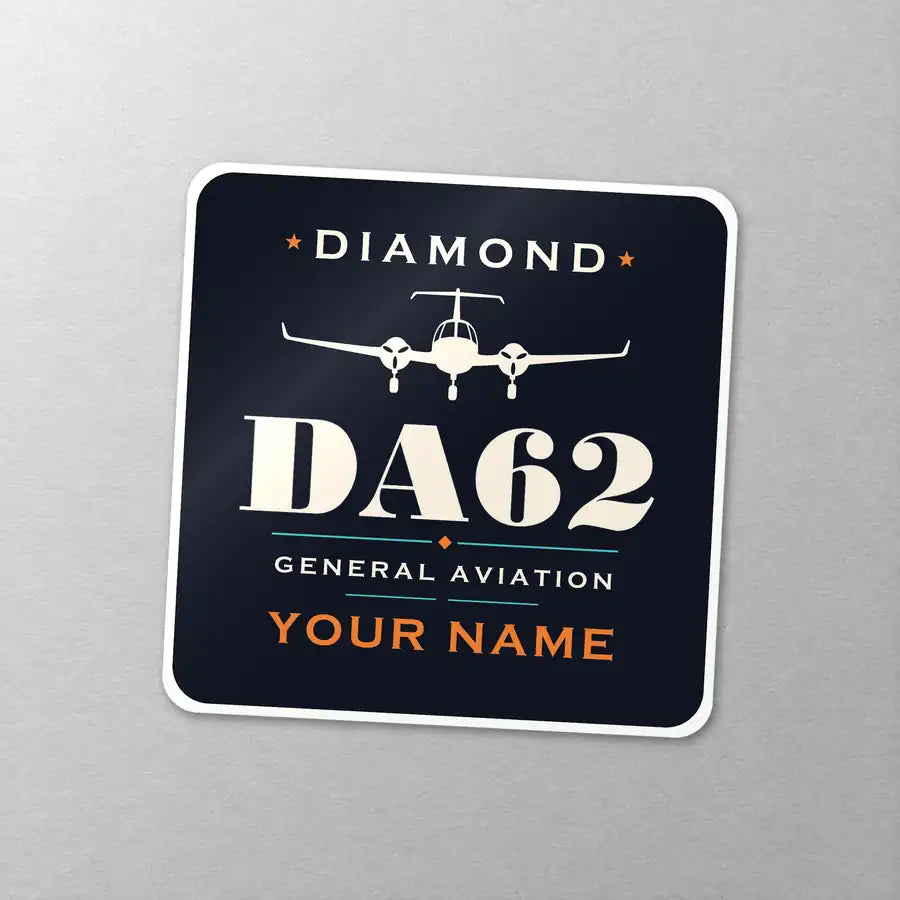 Diamond DA62 - Heritage + Name - Square Sticker - Close-up