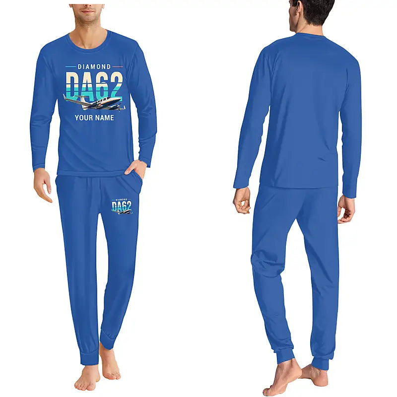 Diamond DA62 - Men Pajamas - Original Chest + Name - Blue