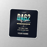 Thumbnail for Diamond DA62 - Original + Name - Square Sticker - Close-up