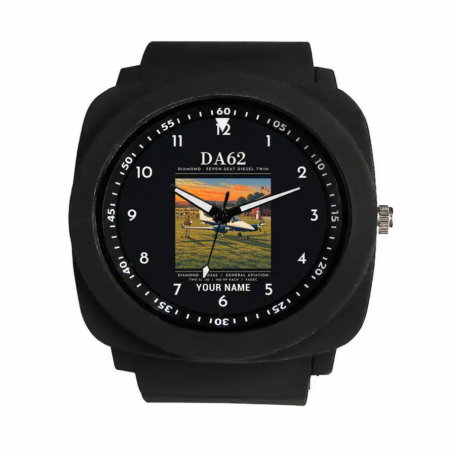 Diamond DA62 - Poster + Name - Rubber Strap - Black