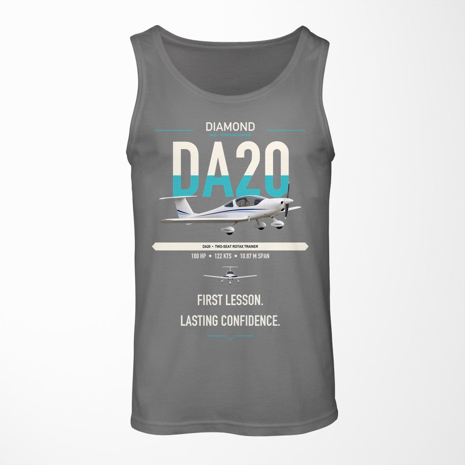 Diamond DA20 design on gray tank top