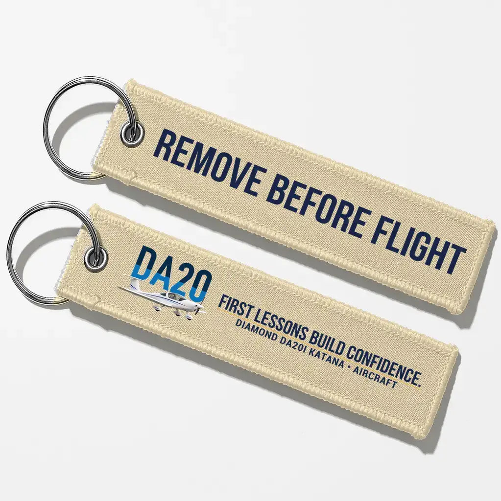 Diamond DA20i Katana Aviator Key Chains - Beige - Remove Before Flight