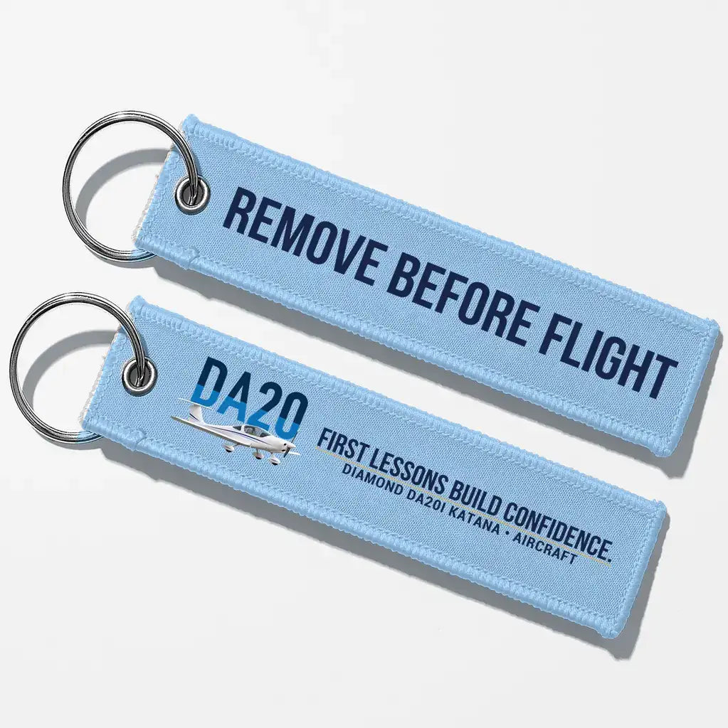 Diamond DA20i Katana Aviator Key Chains - Light Blue - Remove Before Flight
