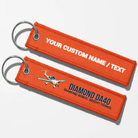 Thumbnail for Cartoon Diamond DA40 Aviator Key Chains - Orange - Personalized
