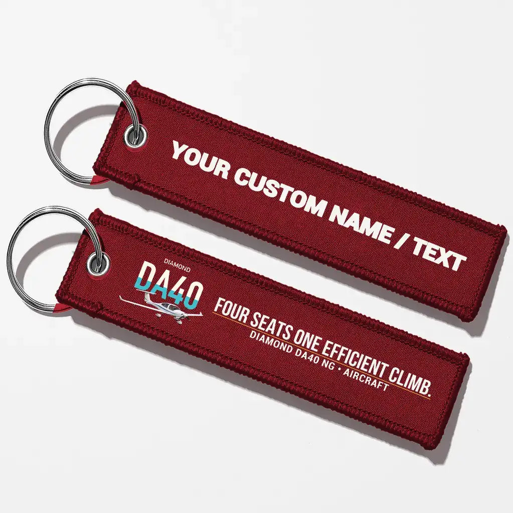 Diamond DA40 NG Aviator Key Chains - Dark Red - Personalized