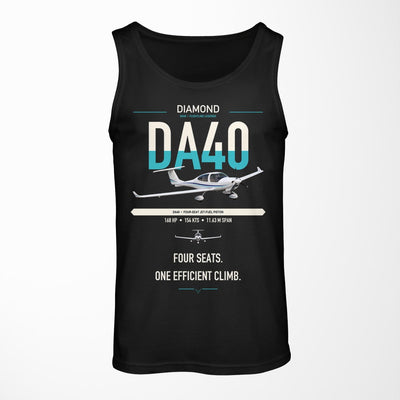 Diamond DA40 design on black tank top