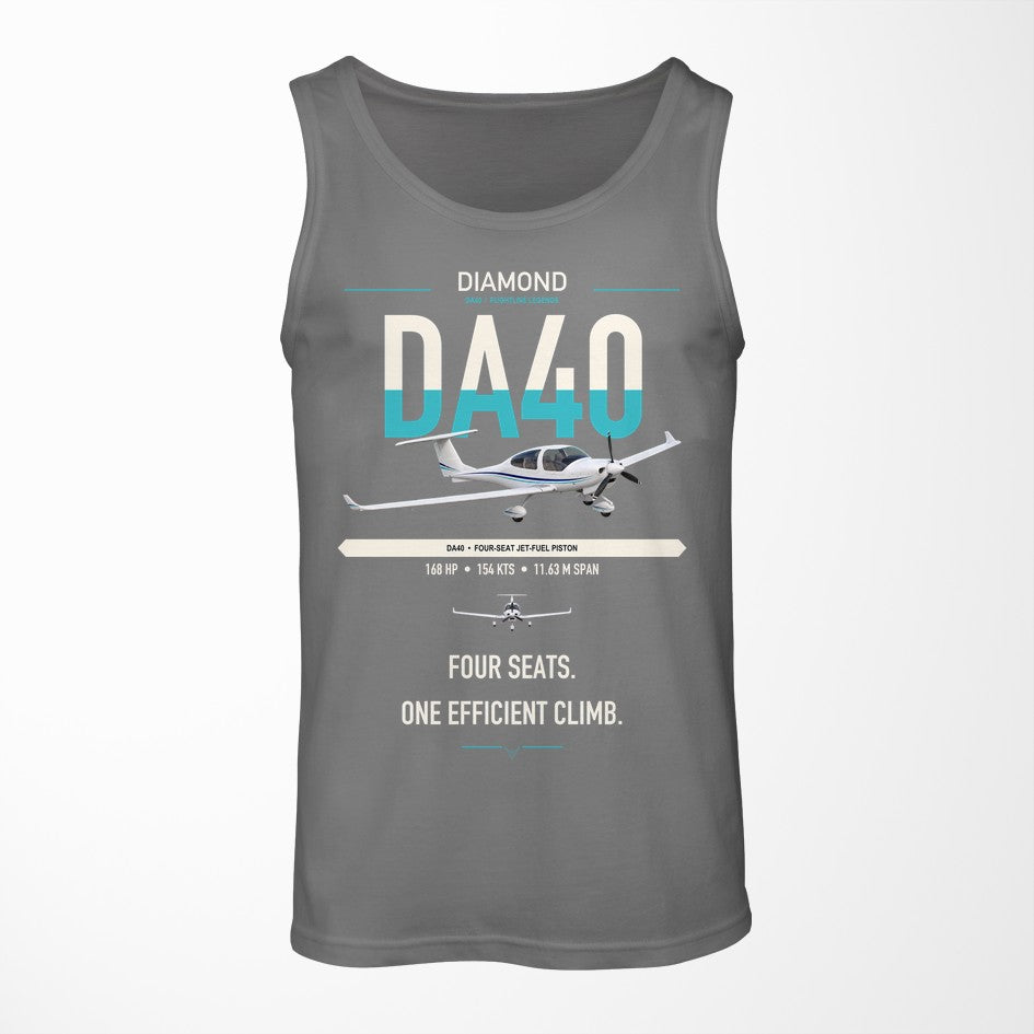 Diamond DA40 design on gray tank top