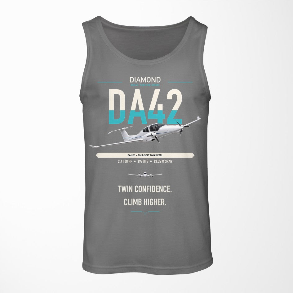 Diamond DA42-VI design on gray tank top