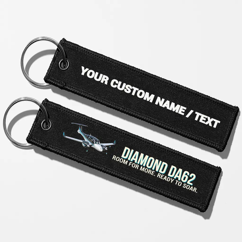 Cartoon Diamond DA62 Aviator Key Chains - Black - Personalized