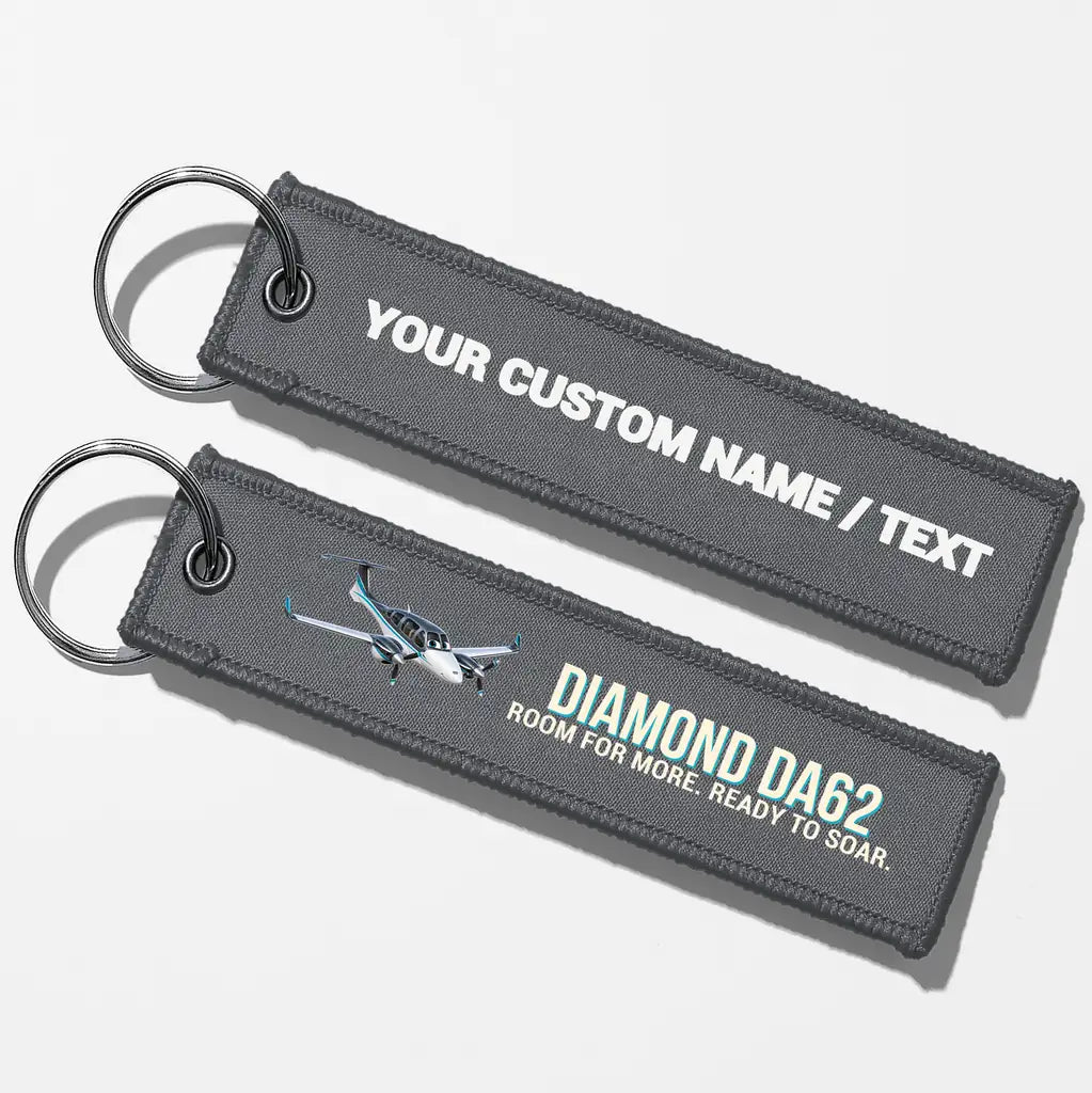 Cartoon Diamond DA62 Aviator Key Chains - Gray - Personalized