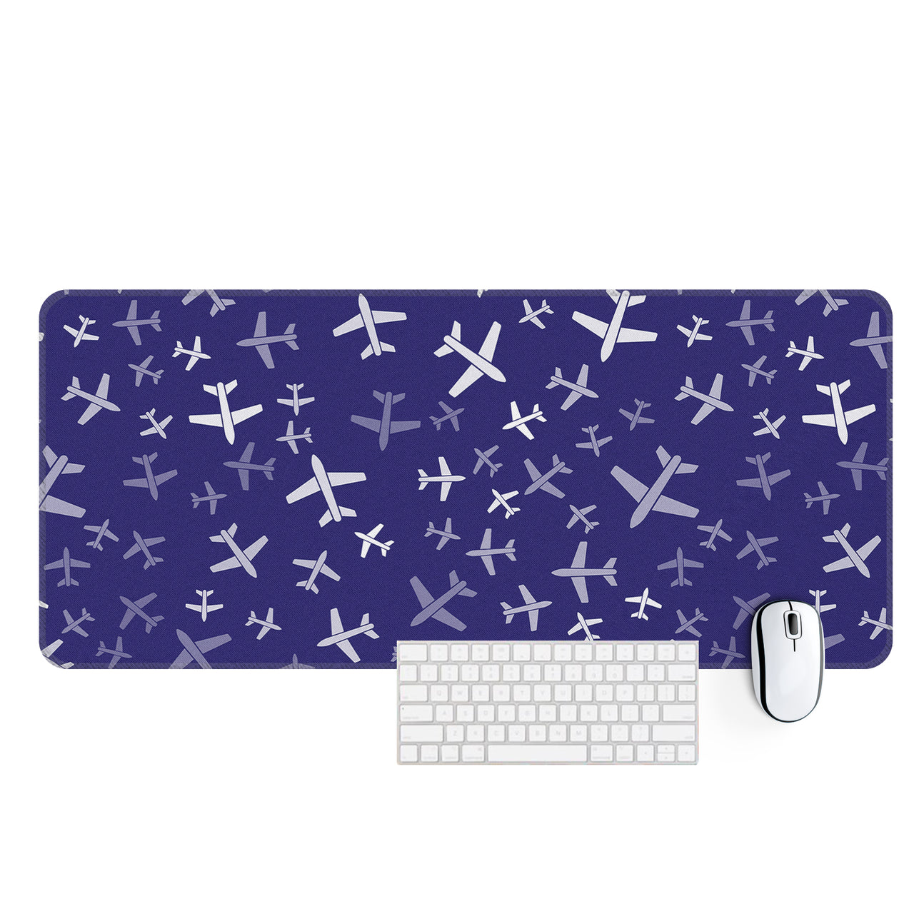 Different Sizes Seamless Airplanes Designed Desk Mats