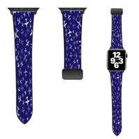 Thumbnail for Different Sizes Seamless Airplanes Designed Leather Apple Watch Straps