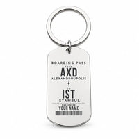 Thumbnail for Dimokritos Airport AXD - Key Chain - Customizable Boarding Pass - Silver