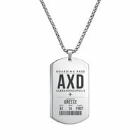 Thumbnail for Dimokritos Airport AXD - Necklace - Boarding Pass Style - Silver