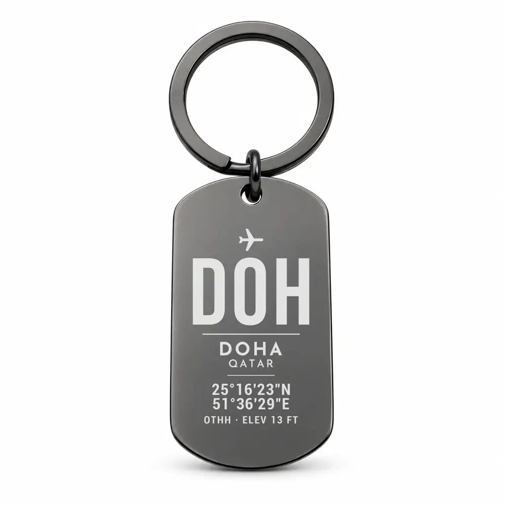 Doha Hamad International Airport DOH - Key Chain - Original Design - Black