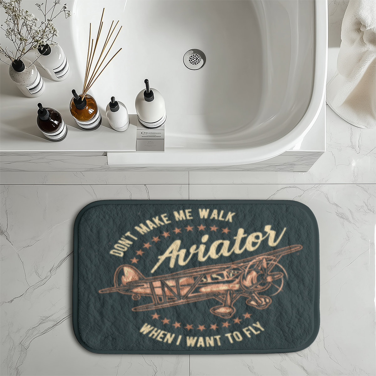 Don't Make me Walk When I want To Fly Designed Bath Mats