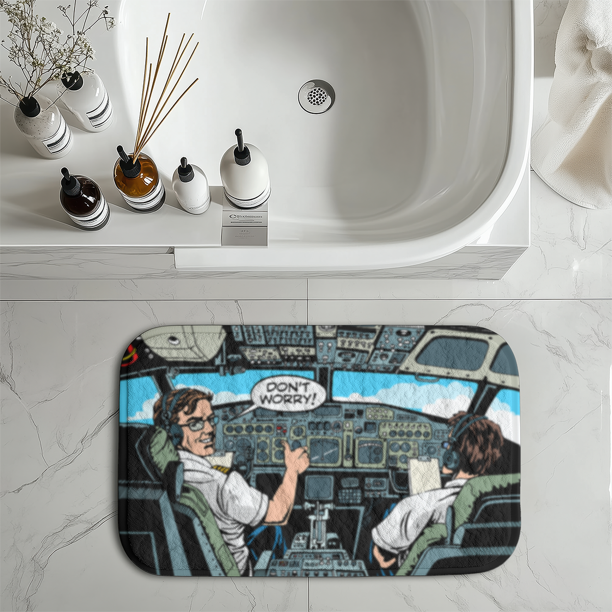 Don't Worry Thumb Up Captain Designed Bath Mats