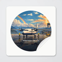 Thumbnail for Dornier 228-212 - 3D + Name - Circle Sticker - Peel