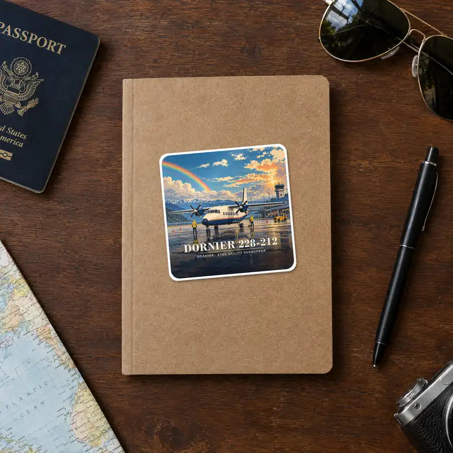 Dornier 228-212 - 3D - Square Sticker - Notebook
