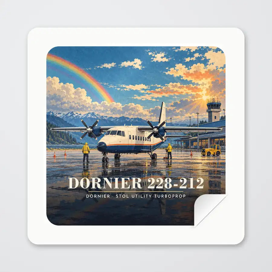Dornier 228-212 - 3D - Square Sticker - Peel